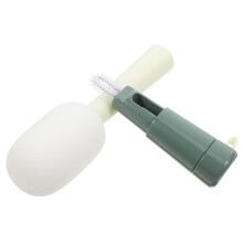 Multifunktionale 3-in-1-Flaschenbürste zur Reinigung von Becherdeckeln und Babyflaschen mit langem Griff, Grün