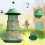 Round Foldable Bird Feeder Green 20x5in 1