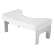 Valkoinen kokoontaitettava wc-askelmajakkara kyykkyasennon avuksi, liukumaton kylpyhuoneen potta, pinottava muotoilu, valkoinen, 14,96 x 8,66 x 3,14