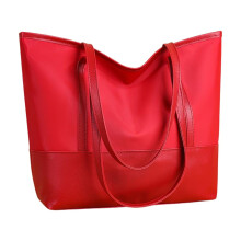 Spacious Ladies Tote Bag with Oxford Cloth & Leather Accents – Large Capacity, Comfortable Shoulder Bag for Work & Leisure