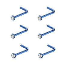 20g Crystal Nose Stud Piercing Nose Bone/L Shaped/Nose Screw Nostril Piercing