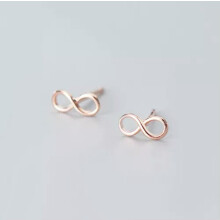 Sterling Silver Stud Earrings Rose Gold 1 Pair