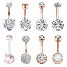 Belly Button Rings 14G Double Ball, Silver