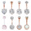 Belly Button Rings 14G Double Ball, Silver 1
