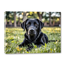 Black Labrador Retriever Canvas Wall Art, 12x16 Inch Framed Print for Bedroom, Living Room, Office & More