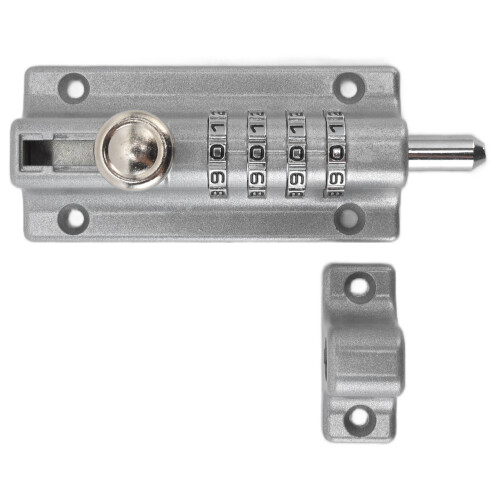 Rust-Resistant 4 Digit Combination Bolt Lock for Pool Fence Gate Silver Durable