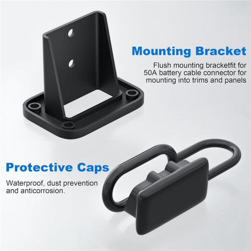 2X 50A Battery Quick Disconnect Connector with 8AWG Wire and Mounting Bracket Extension Cable Connector Kit 2