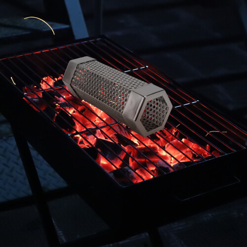 1 Set Rostfritt Stål Bbq Rökrör Bbq Rökning Nättrör (Rökrör+Borste) 2