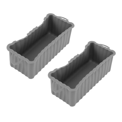 2PCS Silicone Grease Drip Pan for Blackstone Griddle Reusable Rectangular Grease Catcher Cup Liner for Camping Barbeque Grey 1