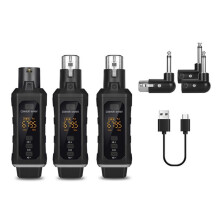 Novo Adaptador de Capacitor XLR de 48 V, Transmissor e Receptor de Microfone Sem Fio para Mixer de Áudio de Guitarra com Microfone Dinâmico