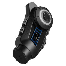 S3 Motorcycle Helmet Intercom Headset 2K Video Recorder DVR Dash Cam Supports 6 People,Black &