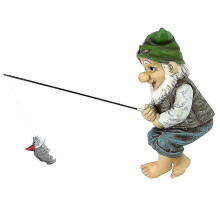 Garden Sculptures And Garden Statues Gnomes Garden Ornaments Gnome Statue Ornaments Dwarf Fish Fishing Statue Garden Yard Resin Sculpture Decoration
