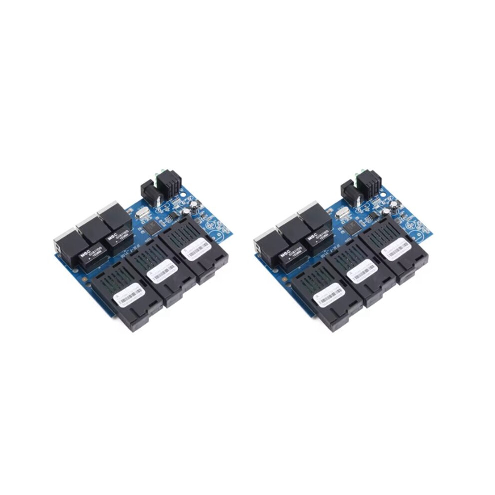 2X 100M Pcba Board Fiber Optic Media Converter 3 Rj45 To 3 Sc Optic Connector 20Km Ethernet 1310Nm/1550Nm 2A+1B 6032755267296