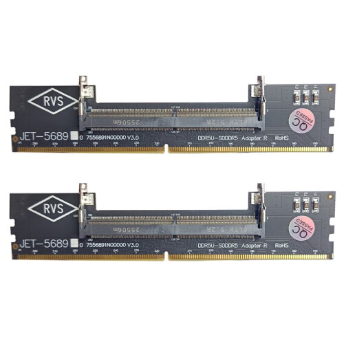 2X DDR5 Laptop to Desktop Memory Adapter Card Notebook to PC Computer Memory Extension Adapter with Stable Power Supply