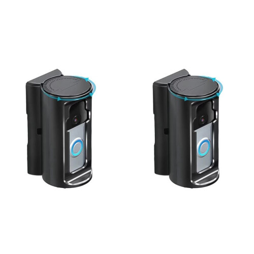 2X Nouveau Support de Sonnette Ring Sans Perçage, Support de Porte Ring, Support de Sonnette Sans Perçage, Étui de Sonnette Ring Réglable, Antivol