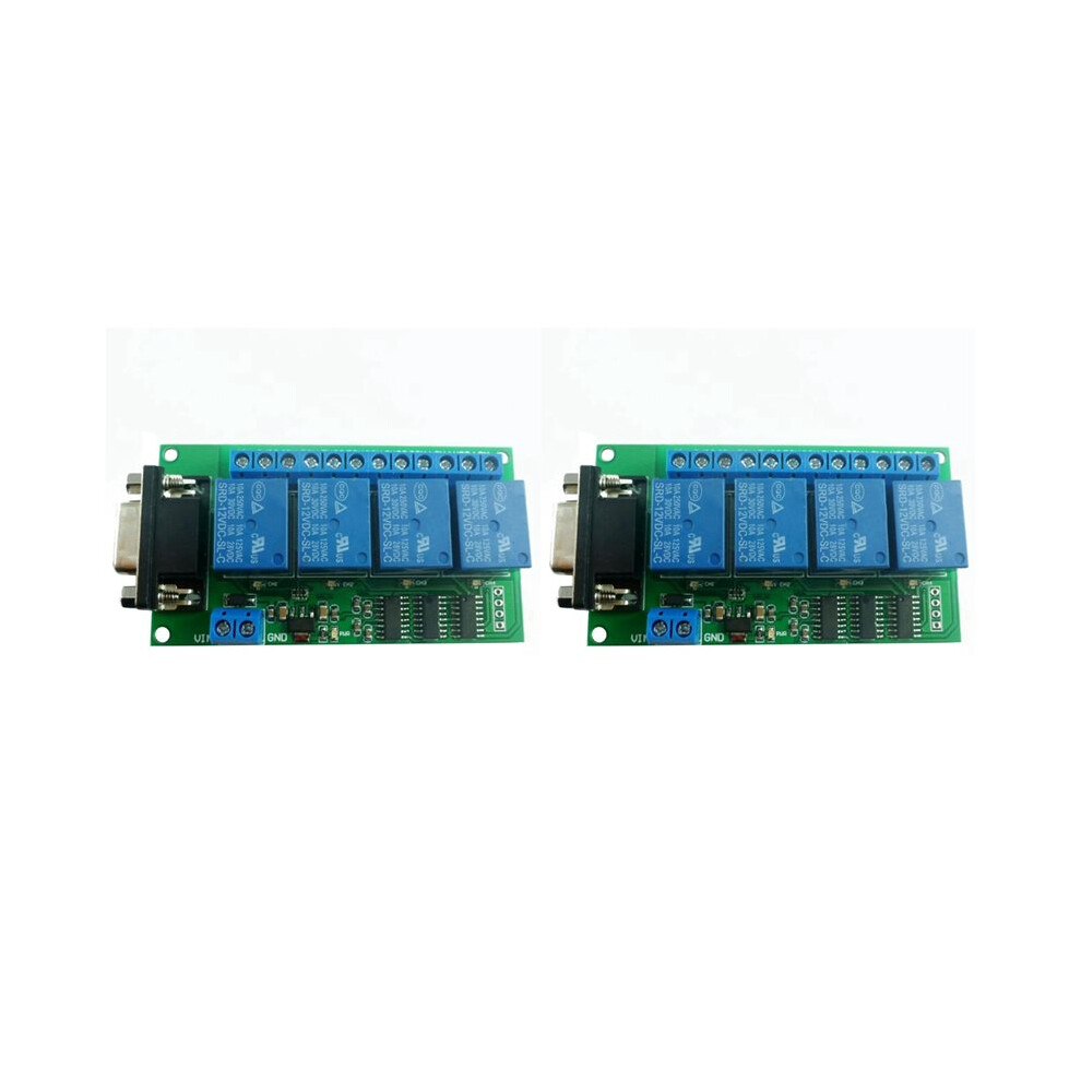 2X 12V 4 Channel Rs232 Relay Board Pc Usb Db9 Interface Relay Module Serial Port Remote Control 6031539817931