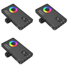 3X RGB LED-Videofyllningsljus 4000 Mah Batteri Uppladdningsbart Videoljus Som Används för Fotografering Video Livefyllning