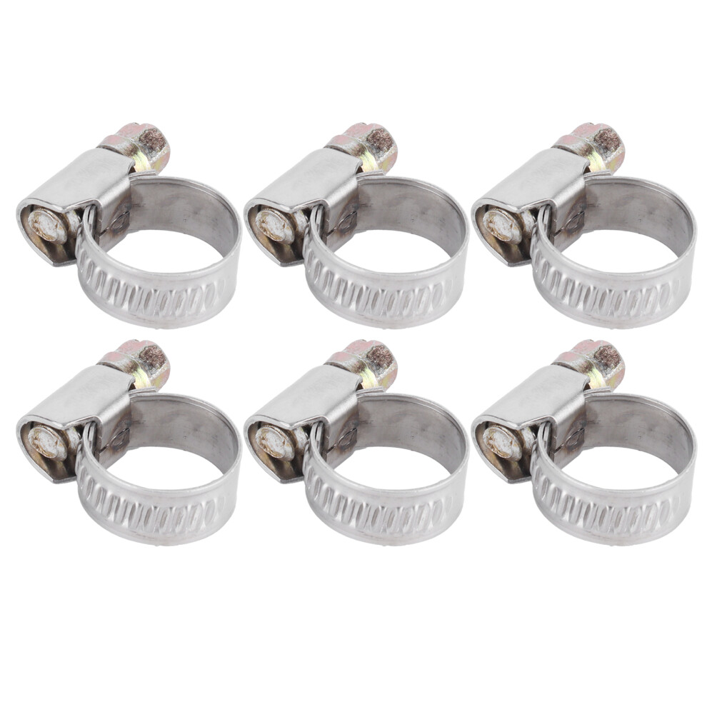 20Pcs Stainless Steel Hose Clamps 10-26Mm Rustproof Anticorrosion Silver 9351390692766