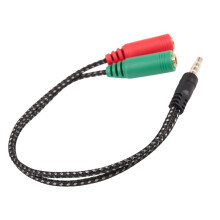 4 Pcs Cable Adapter 2 in 1 Splitter 4 Pole 3.5mm Audio Earphone Headset to 2 Female Jack Headphone Mic Audio Cable 3pole