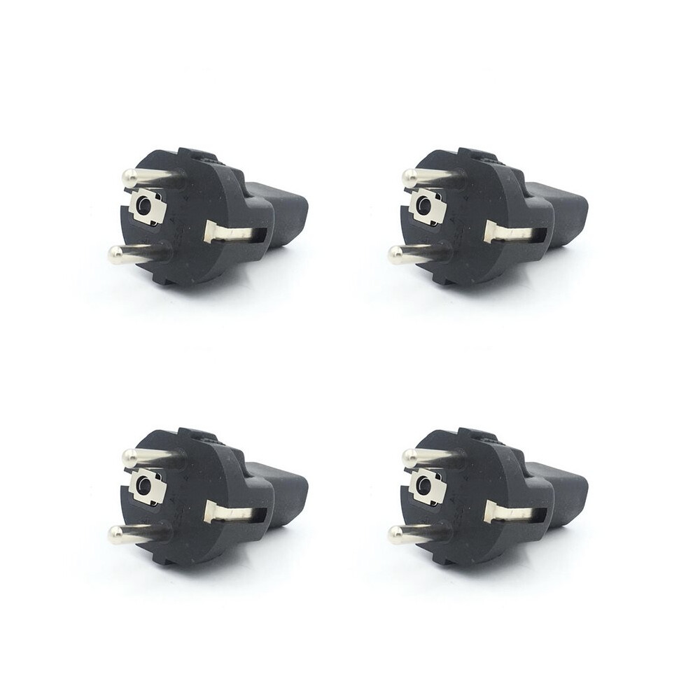 4X Eu To Iec320 C13 Power Adapter,Eu Male To Iec320 C13 Female Ac Plug,Eu(4.8Mm)2Pin To Pdu/Ups Conversion Plug,10A 250V 6032755271040