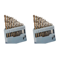 Cobalt Drill Bits Set M35 High Speed Steel Twist Jobber Length for Hardened Metal, Stainless Steel, Cast Iron (26Pcs)
