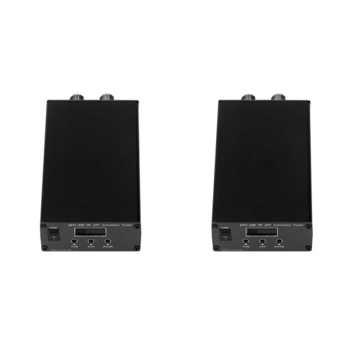 2X ATU-130 1.8‑50MHz 200W Micro-Shortwave Automatic Antenna Tuner 10‑15VDC Organic Light Emitting Diode Display