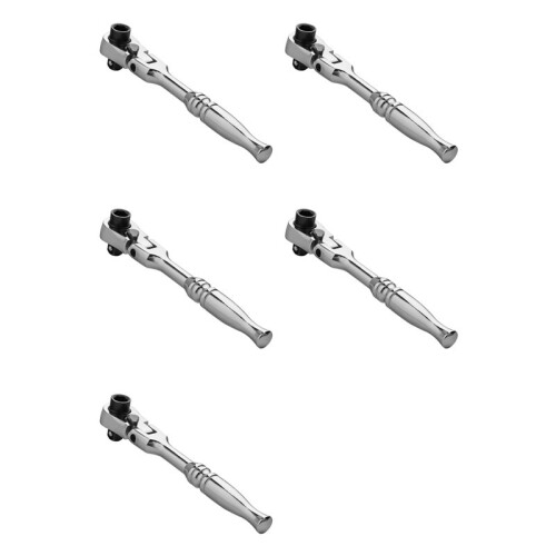 5X 2-in-1 Round Handle Ratchet Wrench 1/4 Double Ended 72 Teeth Quick Spanner Tool Screwdriver Socket Bit