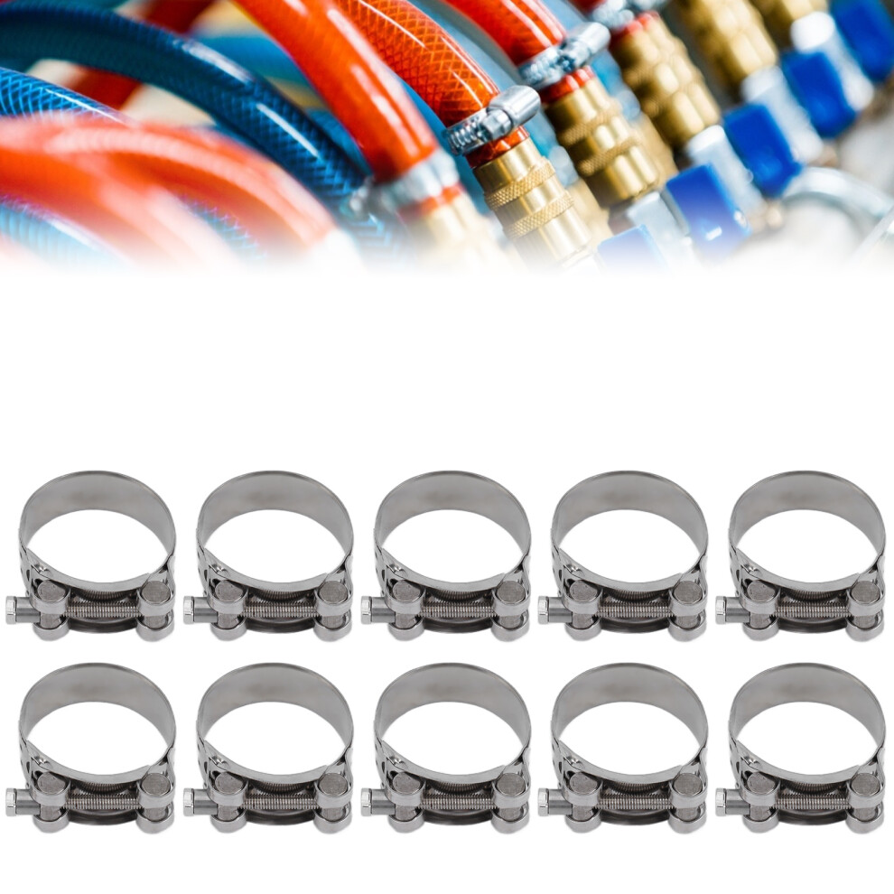 Galvanized Hose Clamps 10Pcs 201 Stainless Steel Reinforced Pipe Clamps 48-51Mm 8191390692806