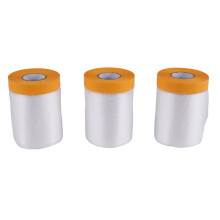 12X Dust Sheets Roll, Plastic Masking Film Rolls Drape Masking Film with Self-Adhesive Tape