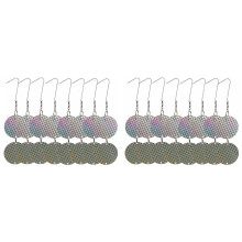 16 Peças Discos Repelentes de Pássaros, Repelentes de Pragas de Pombos, Corvos, Discos Refletivos com Glitter, Discos Repelentes de Pássaros