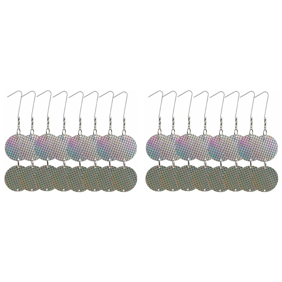 Semoic 16 Pcs Bird Repellent Deterrent Discs Crow Pest Repeller Glitter Reflective Discs Deterrent Repellent Disks Birds