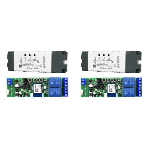 2X Tuya  WiFi  Relay Module 2 CH AC/ 7-32V RF/APP Telecomando Wireless  Home per Alexa  Home
