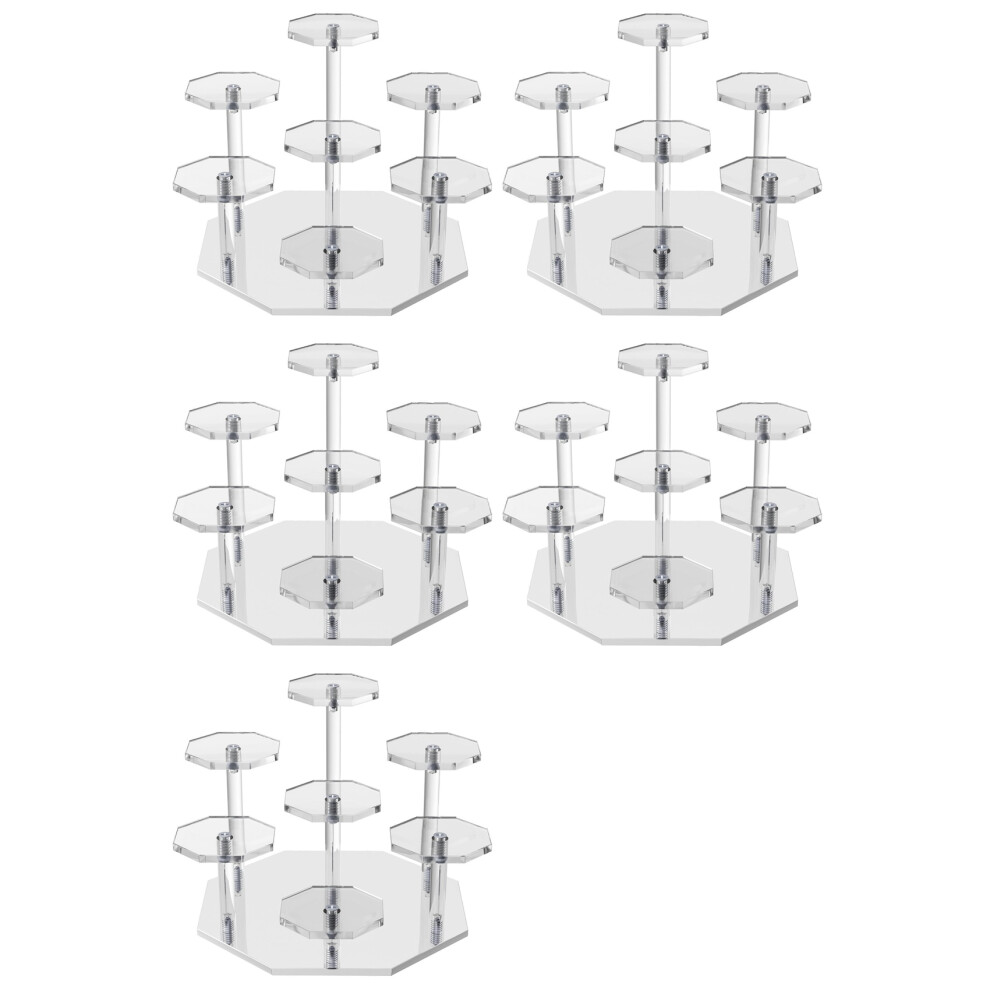 Semoic 5X Acrylic Risers Display Stand,7Tier Perfume Organizer And Cupcake Stand,Storage Display Stand For Collectibles