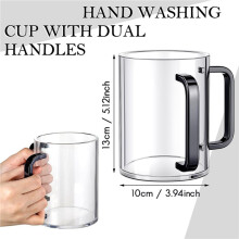 5X Vaso para Lavarse las Manos con Dos Asas Vaso para Lavarse las Manos de Acrílico para Netilat Yadayim Vasser con Asas para Judíos Negros
