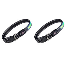 2X LED Light Dog Collar Rechargeable Waterproof Safety Collars for Dogs During Night Walking Pet Flashing Gear