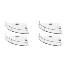 4x Bathroom Shelves, 2-Tier Bathroom Glass Corner Shelf Wall Mounted ,Tempered Glass Shelf for Storing Shower Gel/Soap-C
