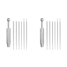 2X Piercing-Kugelgreifer-Werkzeugset 16G, 18G, Edelstahl-Applikator mit Flacher Rückseite für Ohrringe mit Einführstiften