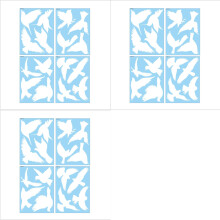 48X Bird Anti-Collision Window Stickers White Removable Electrostatic Glass Decorative Stickers Warning
