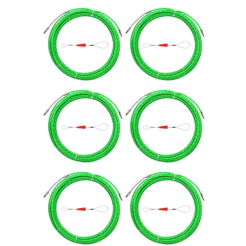 6 Set 10M 33Ft Fish Tape Cable Puller Kit 4.5Mm PET Electrical Cable Puller Through Wall Wire Guide Device Threader 1