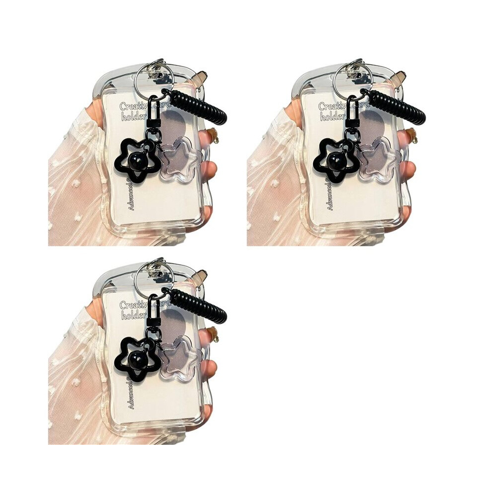 Semoic 3X Photocard Holder Transparent Card Holder Keychain Photo Sleeves Bus Card Student Card Case Photo Protector