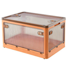 Foldable Storage Box with Wheels Large Capacity Transparent Stackable Waterproof for Closet Use and Home Organization C