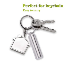Keychain Pill Holder Container,Portable Waterproof Single Chamber Pill Box,Small Pill Case for Outdoor Travel Camping