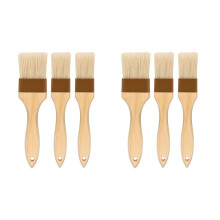 Pastry Brush,Basting Brush for Cooking,Natural Bristle BBQ Brush for Oil & Sauce,Wooden Handle Food Brush 6 Pack