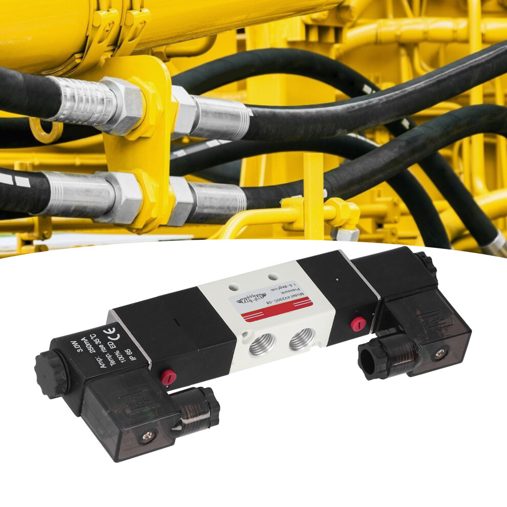 3-Position 5-Way Pneumatic Solenoid Valve Dc12v Alloy Model 4V230c-08 4921390693541