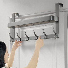Easy-Install over-the-Door Storage Rack - Multifunctional Metal Hooks for Bedroom, Bathroom & Kitchen Organization