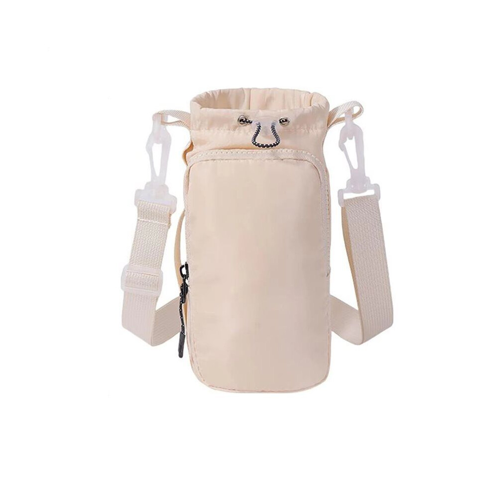 Tauoh Large Insulated Drawstring Pouch Water Bottle Carrier Bag With Adjustable Strap For Outdoor Travel Camping Hiking