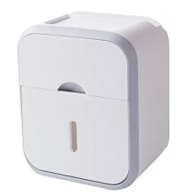 Toilet Paper Organizer Waterproof High Capacity Dust-Proof Punch-Free Wall Mounted Roll Paper Bathroom