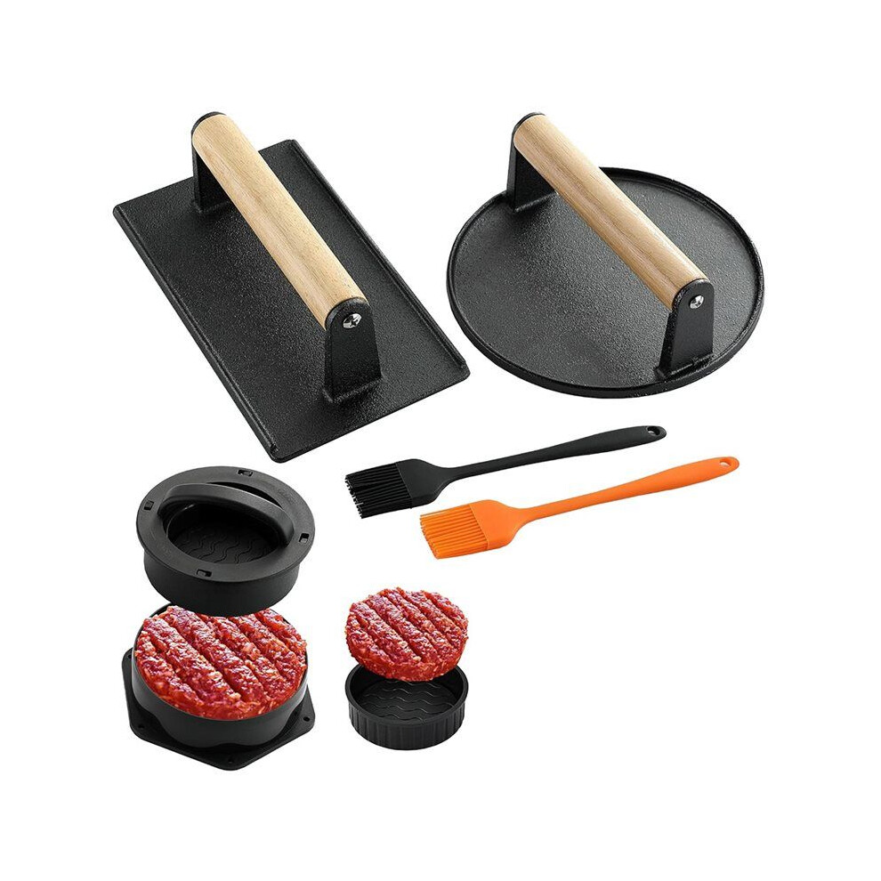 Press Kit, 3 In 1 Hamburger Press Patty Maker, Cast Iron Burger Press, For Grill, Griddle, Kitchen 6032995368456