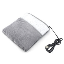 Cuscino Riscaldante Elettrico Invernale per Piedi, con Ricarica USB, Morbido Peluche, Lavabile, Riscaldatore per Piedi, Migliora il Sonno e il