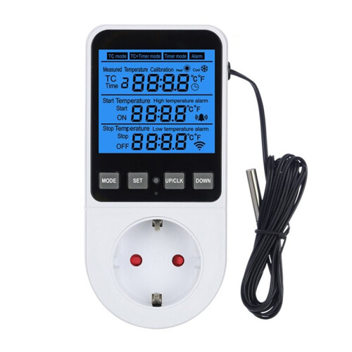Fully Functional Temperature Controller Socket Timer  Digital Thermostat Heating Cooling Regulator Thermometers EU